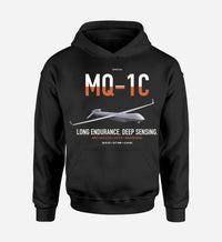 Thumbnail for MQ-1C Gray Eagle ER design on black double-side hoodie, single-side print
