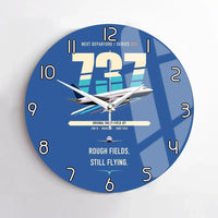 Thumbnail for Boeing 737-200 design on blue no frame wall clock