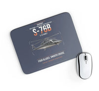 Thumbnail for Sikorsky S-76B design on navy blue rectangle mouse pad