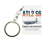 Thumbnail for Atlantique 2 Standard 6 design on white designed key chain, double-side print