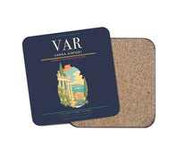 Thumbnail for Varna Airport (VAR) design on navy blue 1 piece coaster