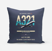 Thumbnail for Airbus A321 design on navy blue pillow