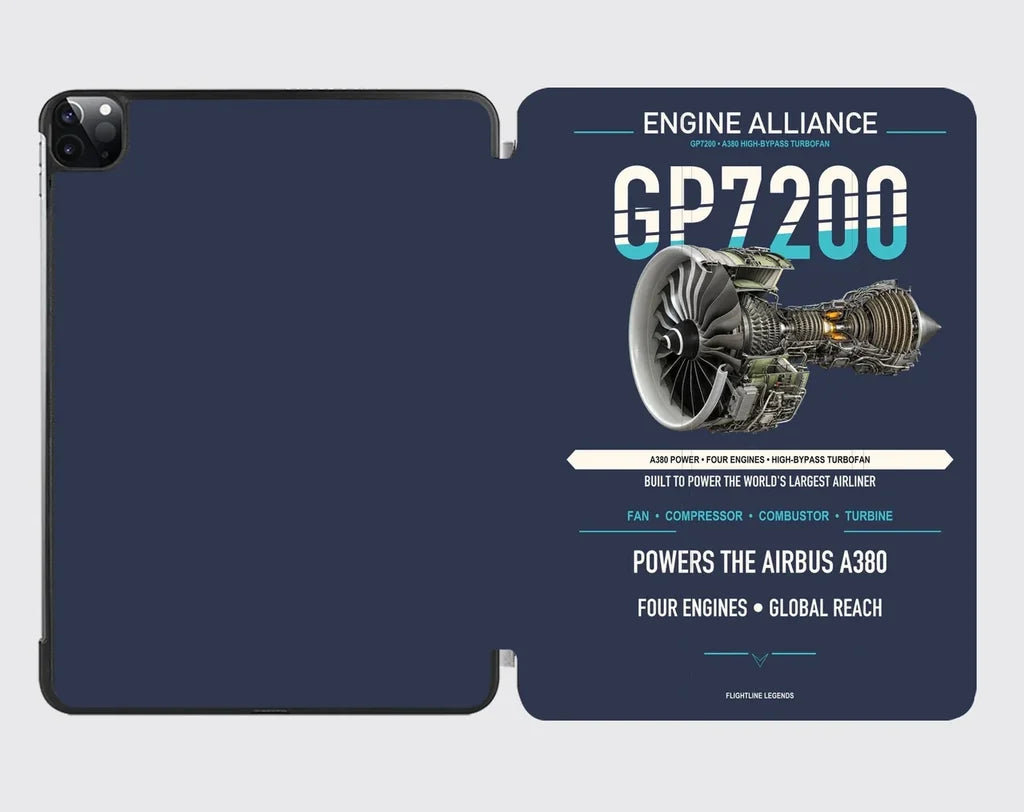 GP7200 design on navy blue ipad tablet case
