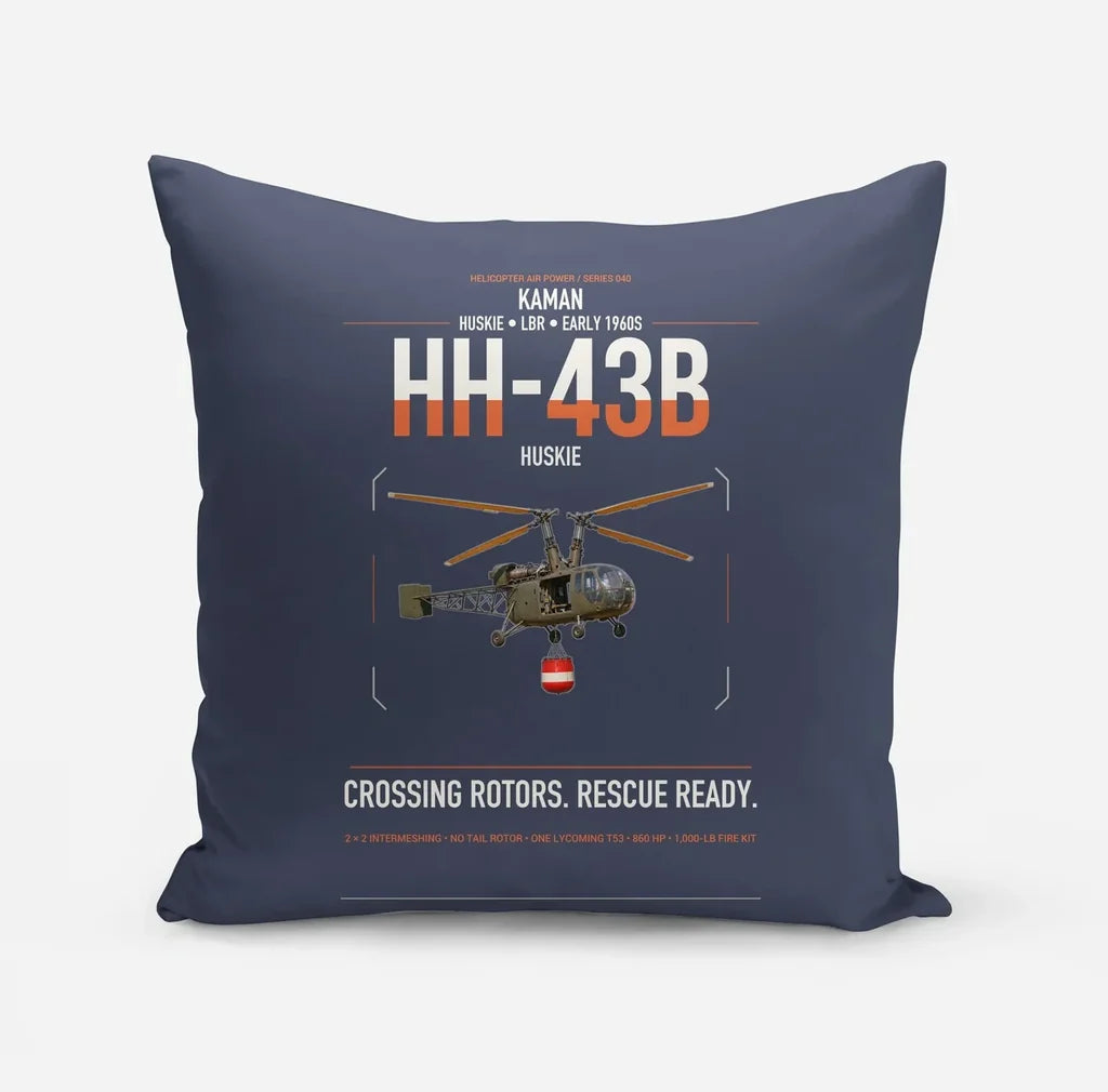 Kaman HH-43B Huskie design on navy blue pillow