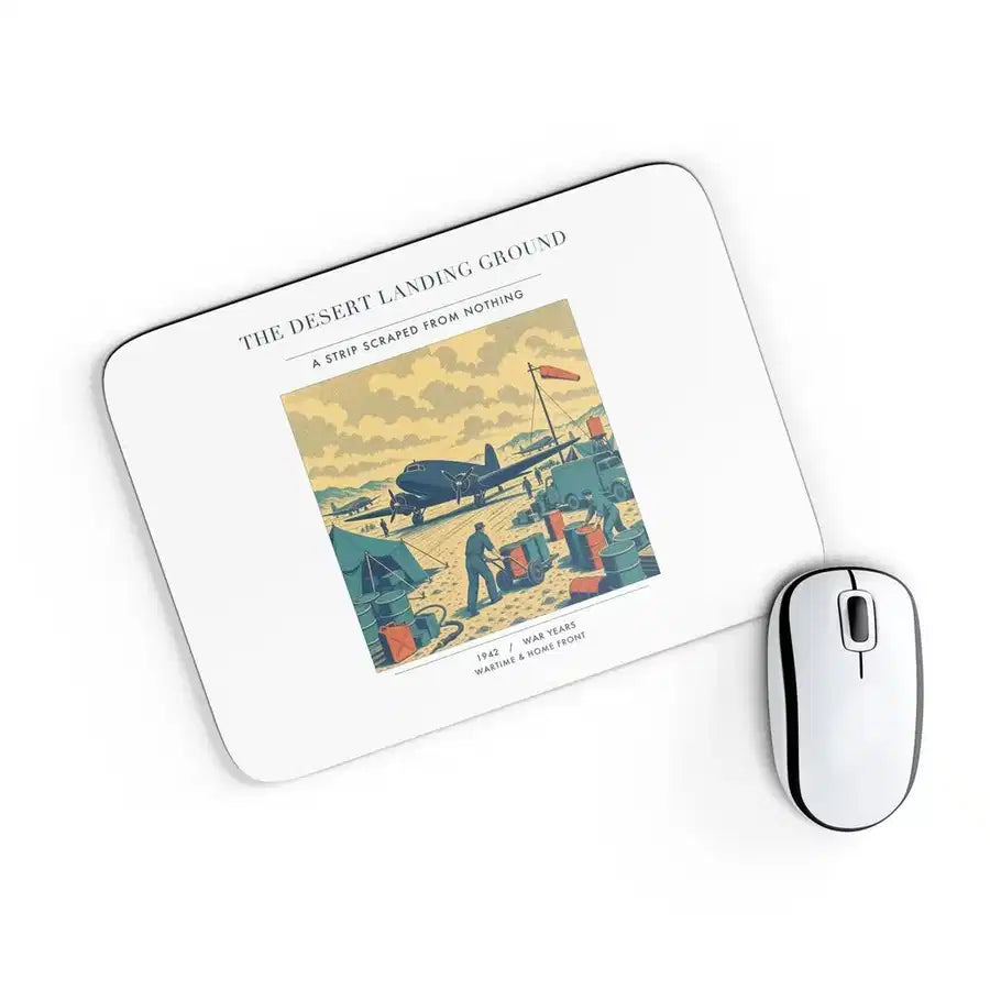 VINTAGE G4517 - The Desert Landing Ground - Designed Mouse Pads design on white rectangle