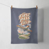Thumbnail for The First Pass Wakes The Field design on navy blue towel