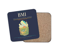 Thumbnail for Central Illinois Regional Airport (BMI) design on navy blue 1 piece coaster