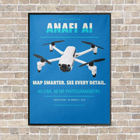 Thumbnail for Parrot ANAFI Ai vertical canvas print - framed - turquoise background
