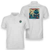 Thumbnail for VINTAGE G4462 - The Simulator's First Sweat - Double-Side Polo T-Shirt design on white