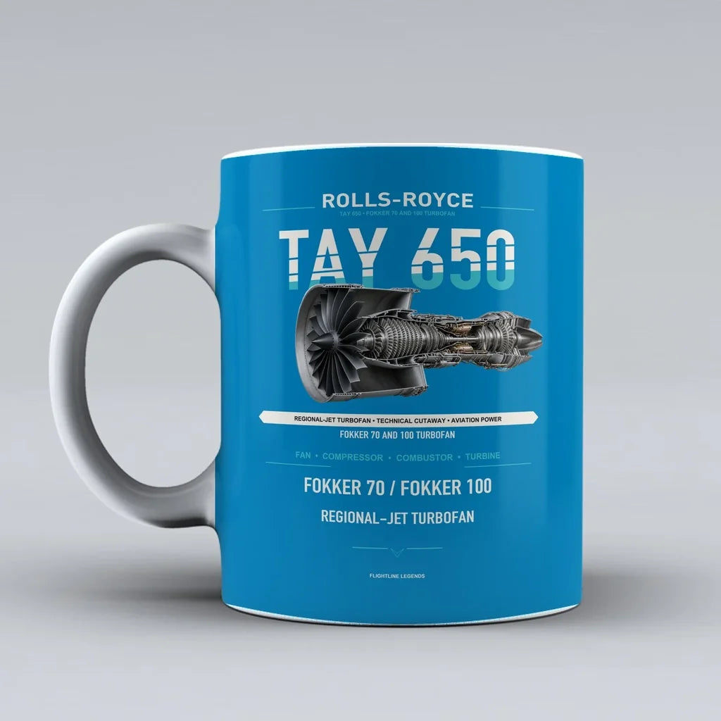 650 Mug design on turquoise tay
