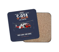 Thumbnail for Sikorsky S-92A design on navy blue 1 piece coaster