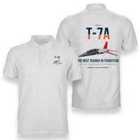 Thumbnail for T-7A Red Hawk design on white double-side polo t-shirt, double-side print