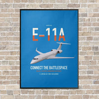 Thumbnail for E-11A BACN vertical canvas print - framed - turquoise background