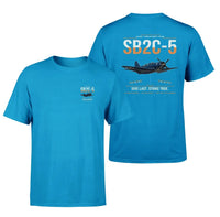 Thumbnail for SB2C-5 Helldiver design on turquoise double-side t-shirt, double-side print