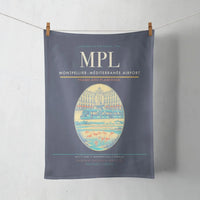 Thumbnail for Montpellier–Méditerranée Airport (MPL) design on navy blue towel