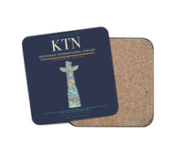 Thumbnail for Ketchikan International Airport (KTN) design on navy blue 1 piece coaster