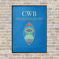 Thumbnail for Afonso Pena International Airport CWB vertical canvas print - framed - turquoise background
