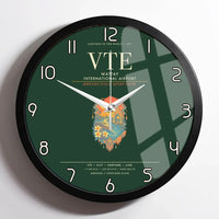 Thumbnail for Wattay International Airport Vientiane VTE Wall-Clock Framed - Dark Green