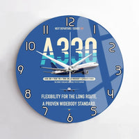 Thumbnail for Airbus A330-200 design on blue no frame wall clock