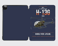 Thumbnail for Bell H-13G Sioux design on navy blue ipad tablet case