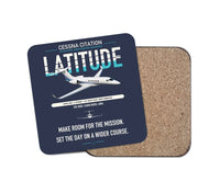 Thumbnail for Cessna Citation Latitude design on navy blue 1 piece coaster