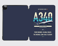 Thumbnail for Airbus A340-300 design on navy blue ipad tablet case