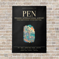 Thumbnail for Penang International Airport PEN - Canvas Framed - Black