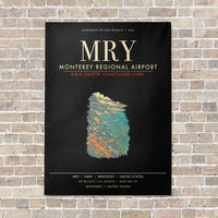 Thumbnail for Monterey Regional Airport MRY - Canvas Framed - Black