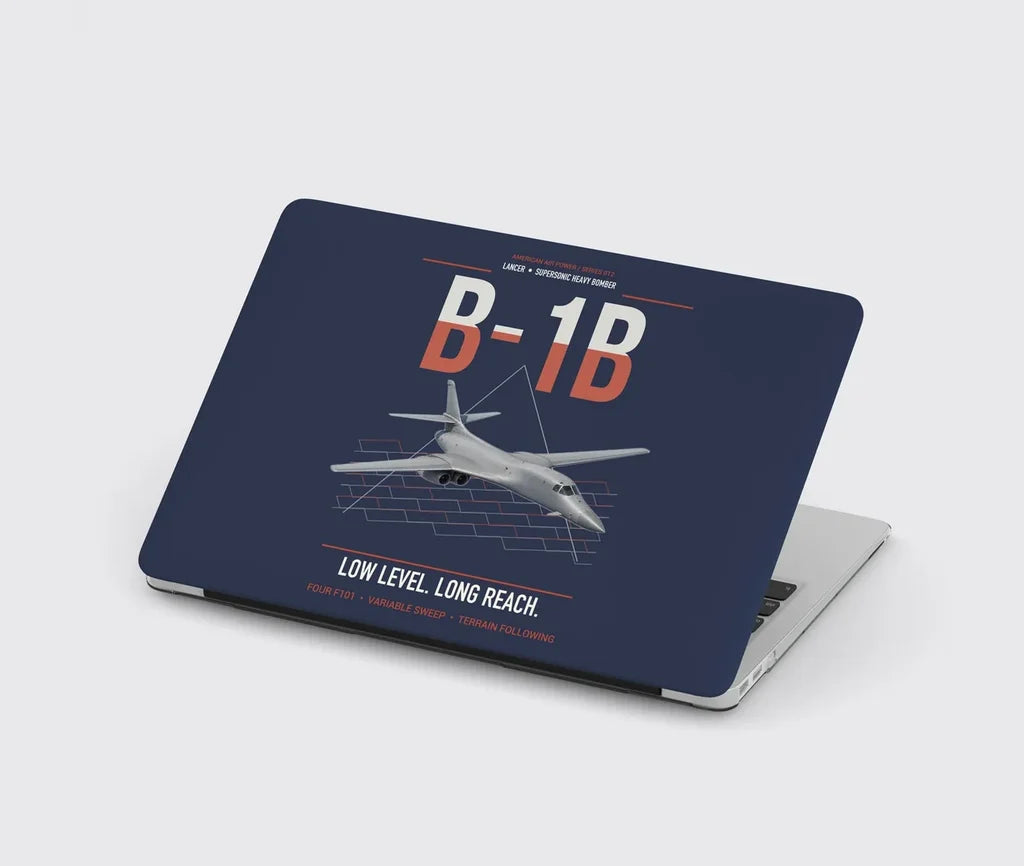 B-1B Lancer design on navy blue MacBook case