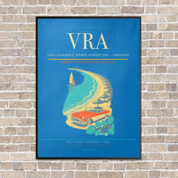 Thumbnail for Juan Gualberto Gómez Airport VRA — Varadero vertical canvas print - framed - turquoise background