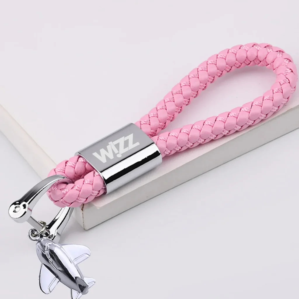 Customisable Wizz Airlines Design Leather Car Key Chain - view 16