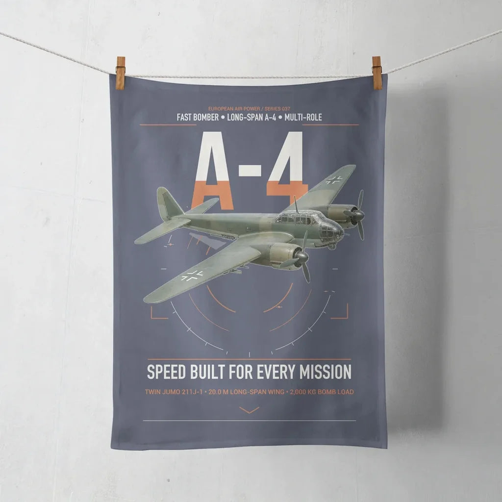 Junkers Ju 88A-4 design on navy blue towel