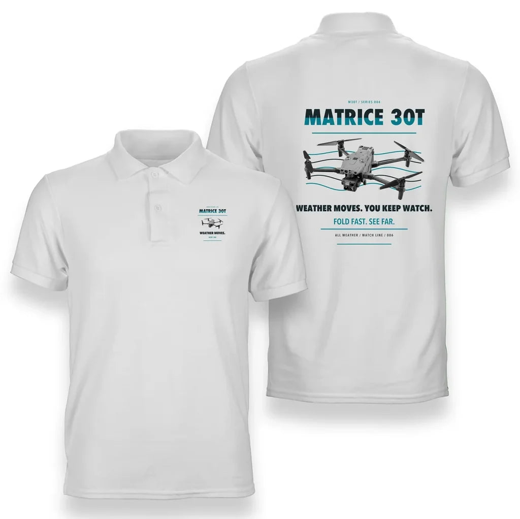 DJI Matrice 30T design on white polo