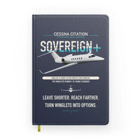 Thumbnail for Cessna Citation Sovereign+ design on navy blue notebook