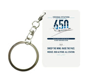 Thumbnail for Cessna Citation 650 - Citation III design on white designed key chain, double-side print