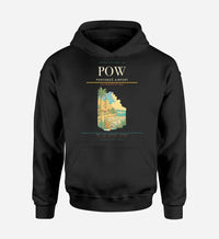 Thumbnail for Portorož Airport (POW) design on black hoodie single-side print