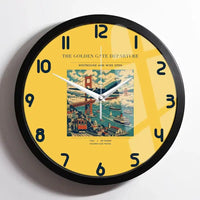 Thumbnail for VINTAGE G4116 - The Golden Gate Departure - Designed Wall Clocks design on yellow framed