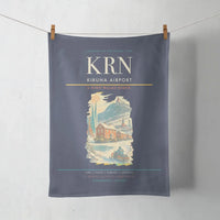 Thumbnail for Kiruna Airport (KRN) design on navy blue towel
