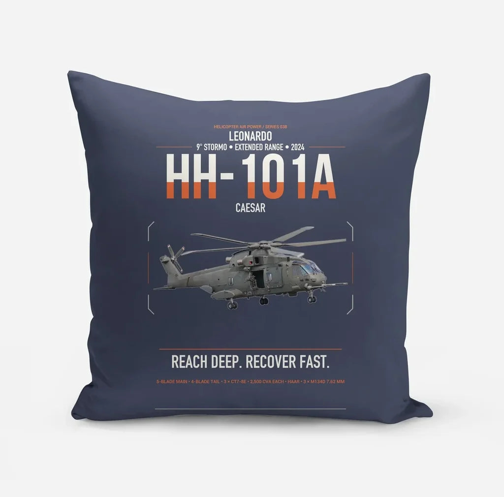 Leonardo HH-101A Caesar design on navy blue pillow