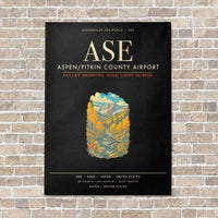 Thumbnail for Aspen - Pitkin County Airport ASE - Canvas Framed - Black