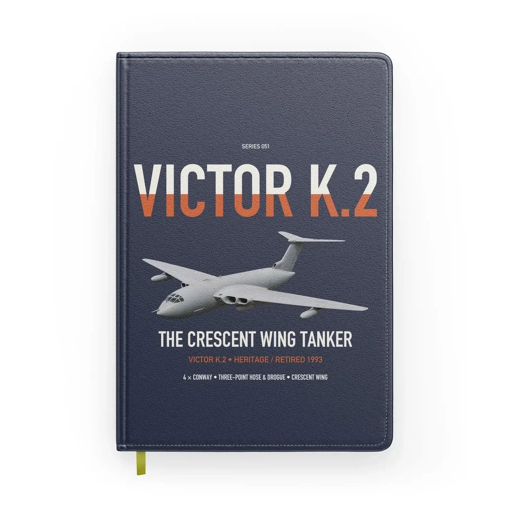 Handley Page Victor K.2 design on navy blue notebook