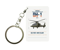 Thumbnail for Kawasaki OH-1 design on white designed key chain, double-side print