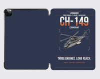 Thumbnail for Leonardo CH-149 Cormorant design on navy blue ipad tablet case