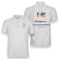 Thumbnail for E-8C Joint STARS design on white double-side polo t-shirt, double-side print