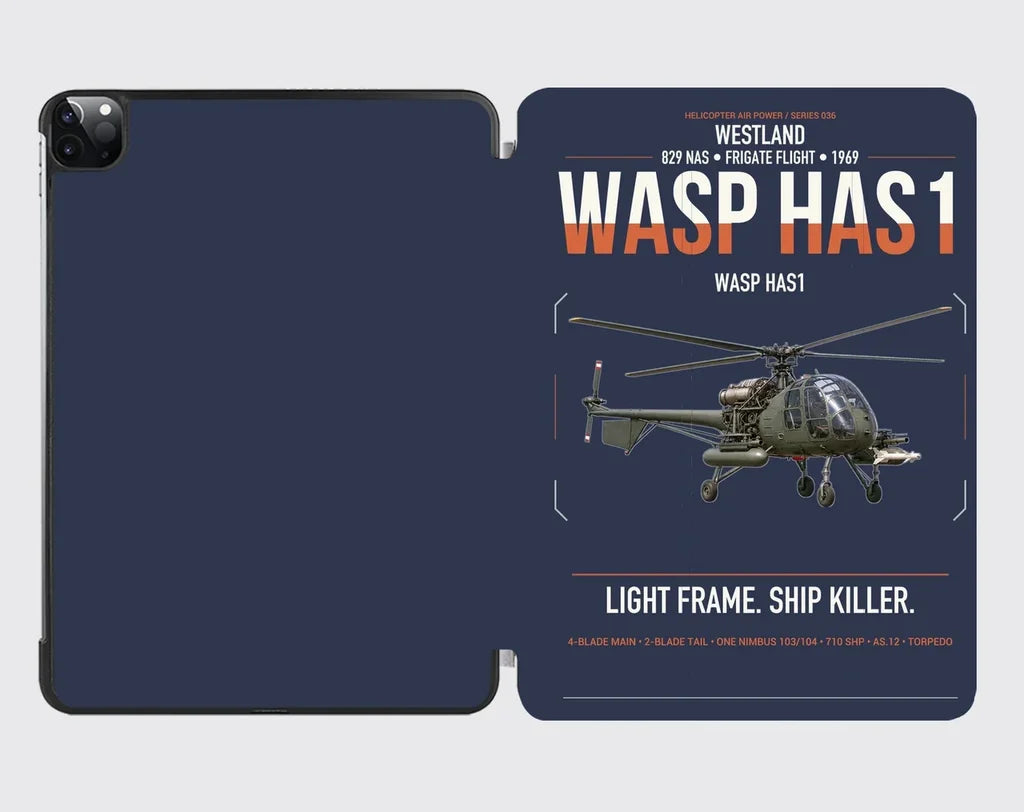 Westland Wasp HAS1 design on navy blue ipad tablet case