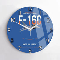 Thumbnail for F-16C Fighting Falcon Nine G One Purpose design on blue no frame wall clock