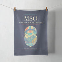 Thumbnail for Missoula Montana Airport (MSO) design on navy blue towel