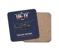 Thumbnail for Bell UH-1Y Venom design on navy blue 1 piece coaster