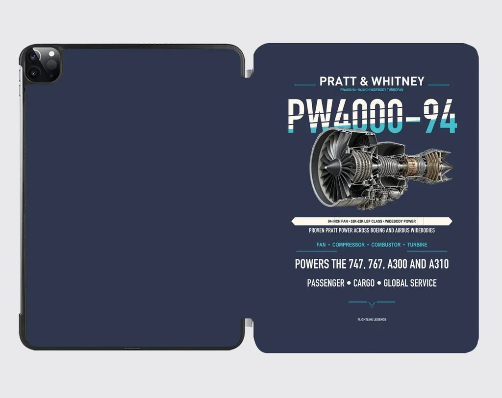 PW4000-94 design on navy blue ipad tablet case