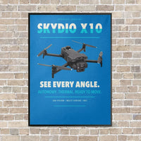 Thumbnail for Skydio X10 vertical canvas print - framed - turquoise background